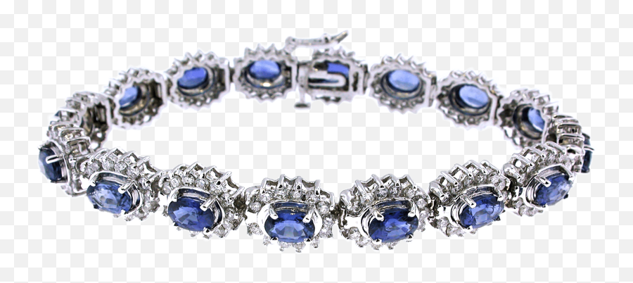Download Fine Blue Sapphire And Diamond Bracelet - Bracelet Transparent Background Png,Diamonds Transparent Background
