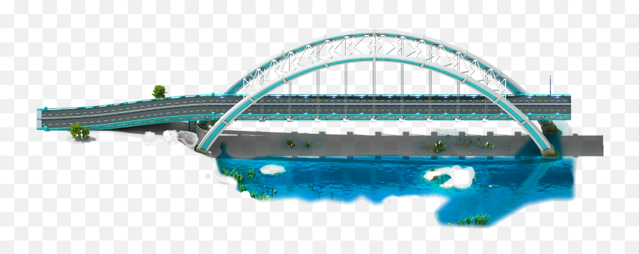 Download Bridge With Water Png Transparent - Uokplrs Megapolis Bridge Png,Bridge Png