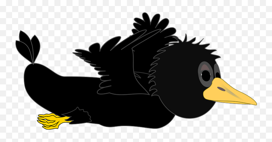 Crow In Flight - Wings Up Clipart Free Download Transparent Flying Crow  Cartoon Png,Cartoon Wings Png - free transparent png images 