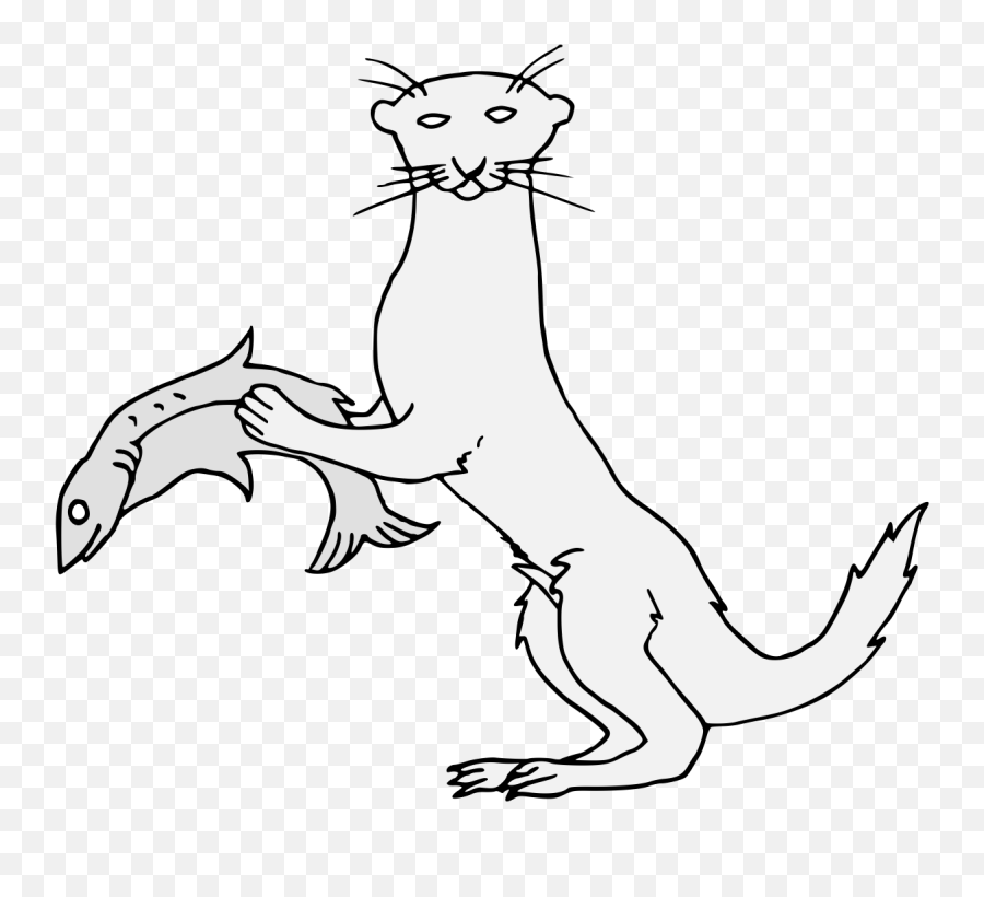 Otter - Traceable Heraldic Art Animal Figure Png,Otter Png