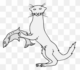 Otter - Traceable Heraldic Art Animal Figure Png,Otter Png