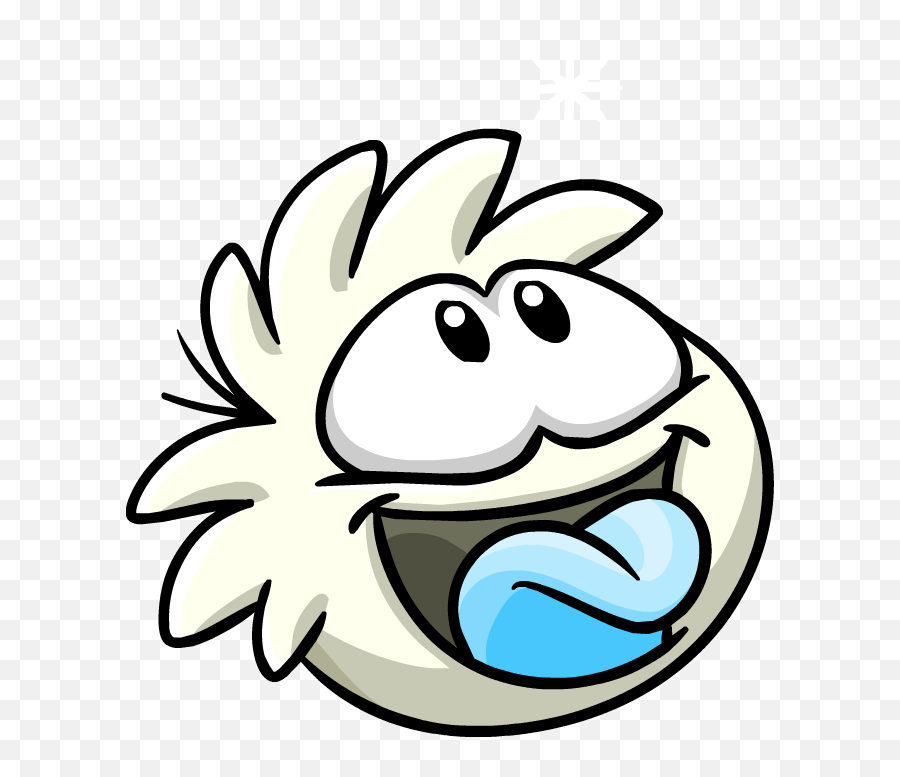 White Puffle Ready To Catch Snowflakes And Is Smaller Than - White Club Penguin Puffles Png,Club Penguin Transparent