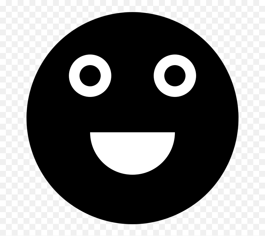 Smiley Face Black And White U2013 Gclipartcom - Emoticon Senyum Warna Hitam Png,Winky Face Emoji Png