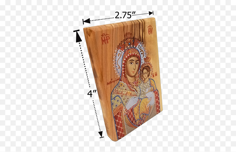 Virgin Mary Of Bethlehem Olive Wood Color Icon - Traditional Png,Mary Icon