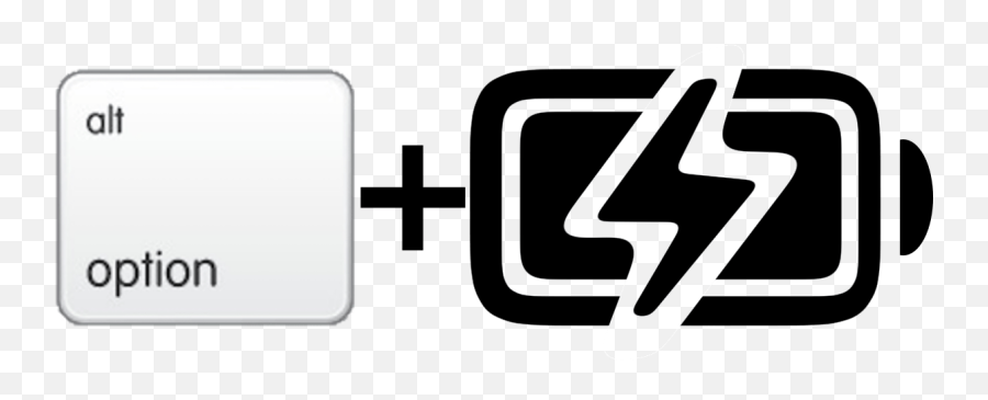 Macbook Pros Battery Via The Option Key - Macbook Pro Battery Symbol Png,Status Update Icon