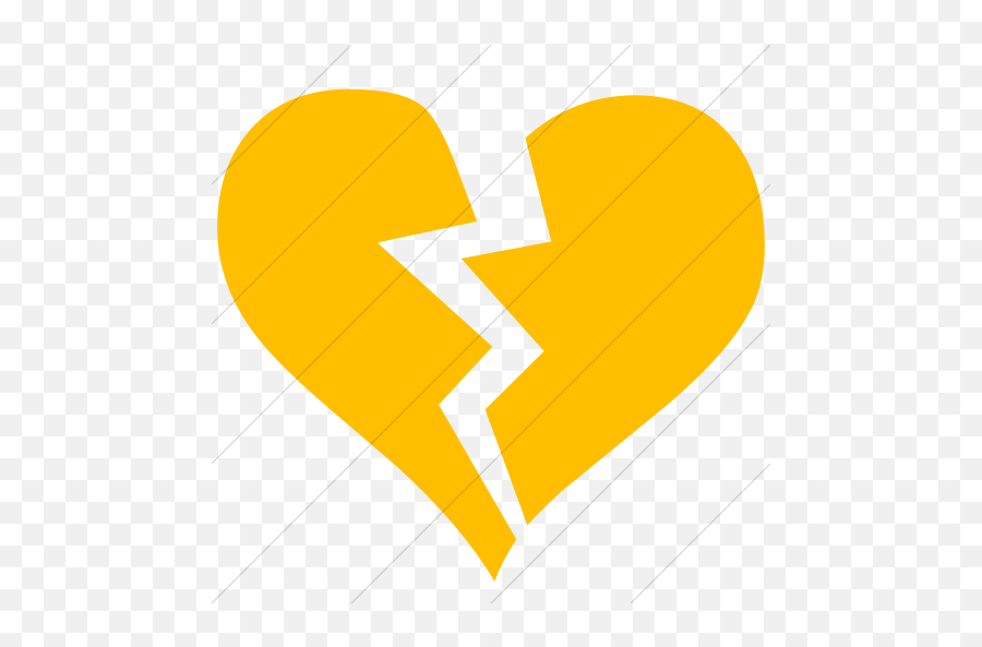 Iconsetc Simple Yellow Classica Broken Heart Icon - Transparent Orange Broken Heart Png,Simple Heart Icon