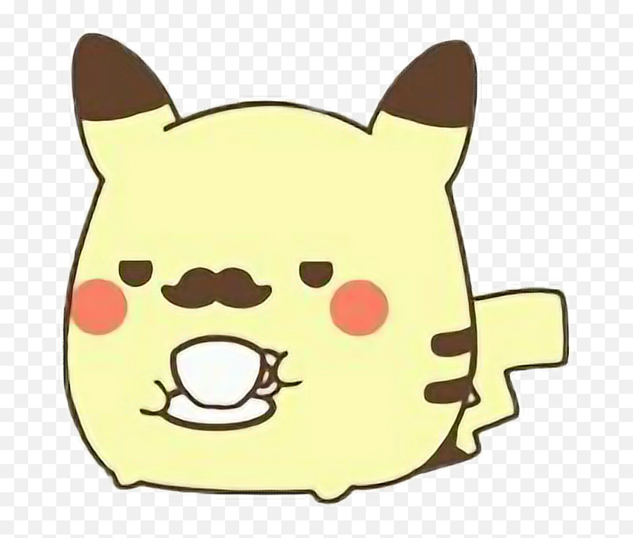 Download Hd Mustache Cute Pokemon Coffeefreetoedit - Pikachu Pikachu Mustache Png,Cute Pokemon Png