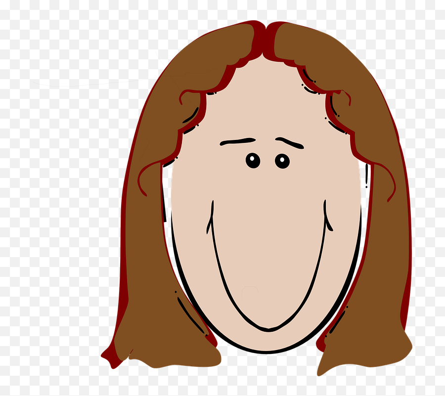 Women Clipart Brown Hair - Woman Cartoon Hair Png Clip Art,Women Hair Png