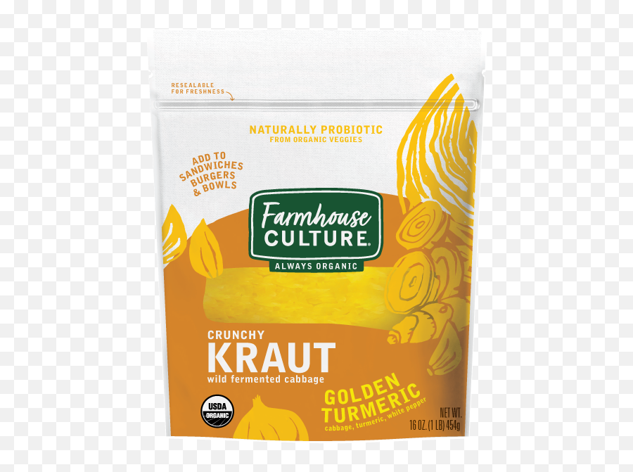 Golden Turmeric Kraut Farmhouse Culture - Packaging And Labeling Png,Turmeric Png