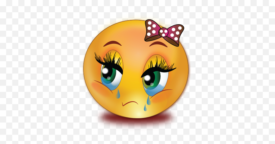 Sad Crying Girl Emoji - Sad Face Girl Emoji Png,Cry Emoji Png