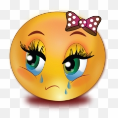 Sad Crying Girl Emoji - Face png