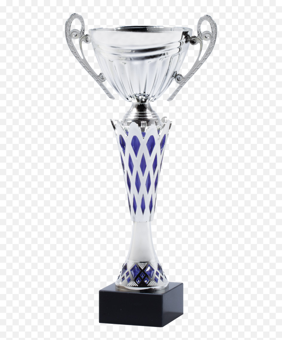 Silver Blue Premium Cup Trophy - Diamond Trophy Png,Trophy Png