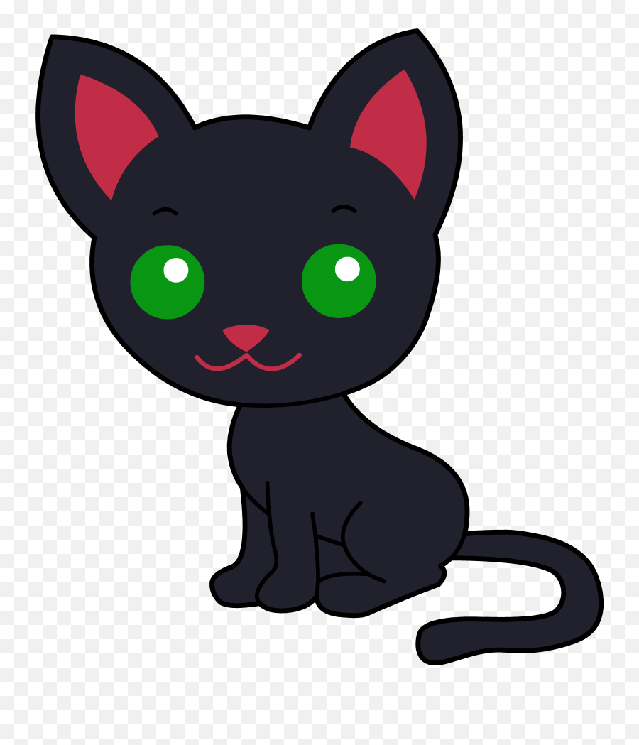 Cute Black Cat Clipart Collection Png - Clipartix Kitty Cat Clipart,Black Cat Transparent