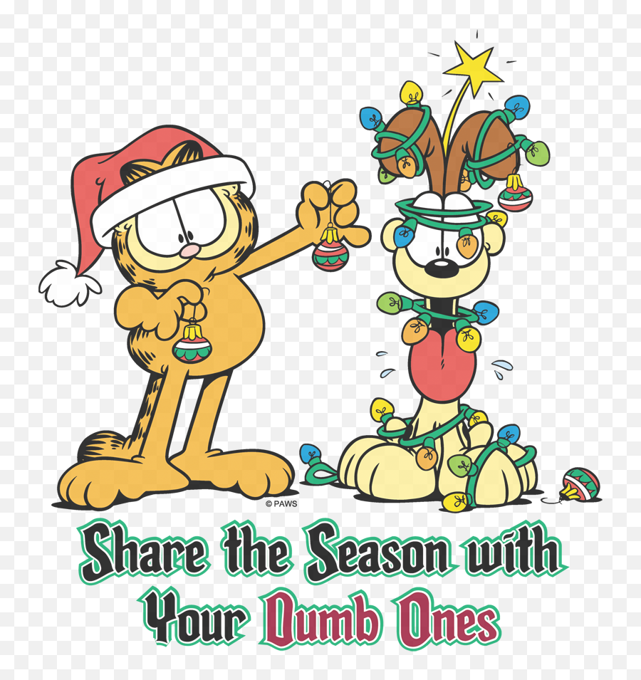 Download Hd Garfield Share The Season Juniors T - Shirt Funny Christmas Tree Quotes Png,Garfield Png