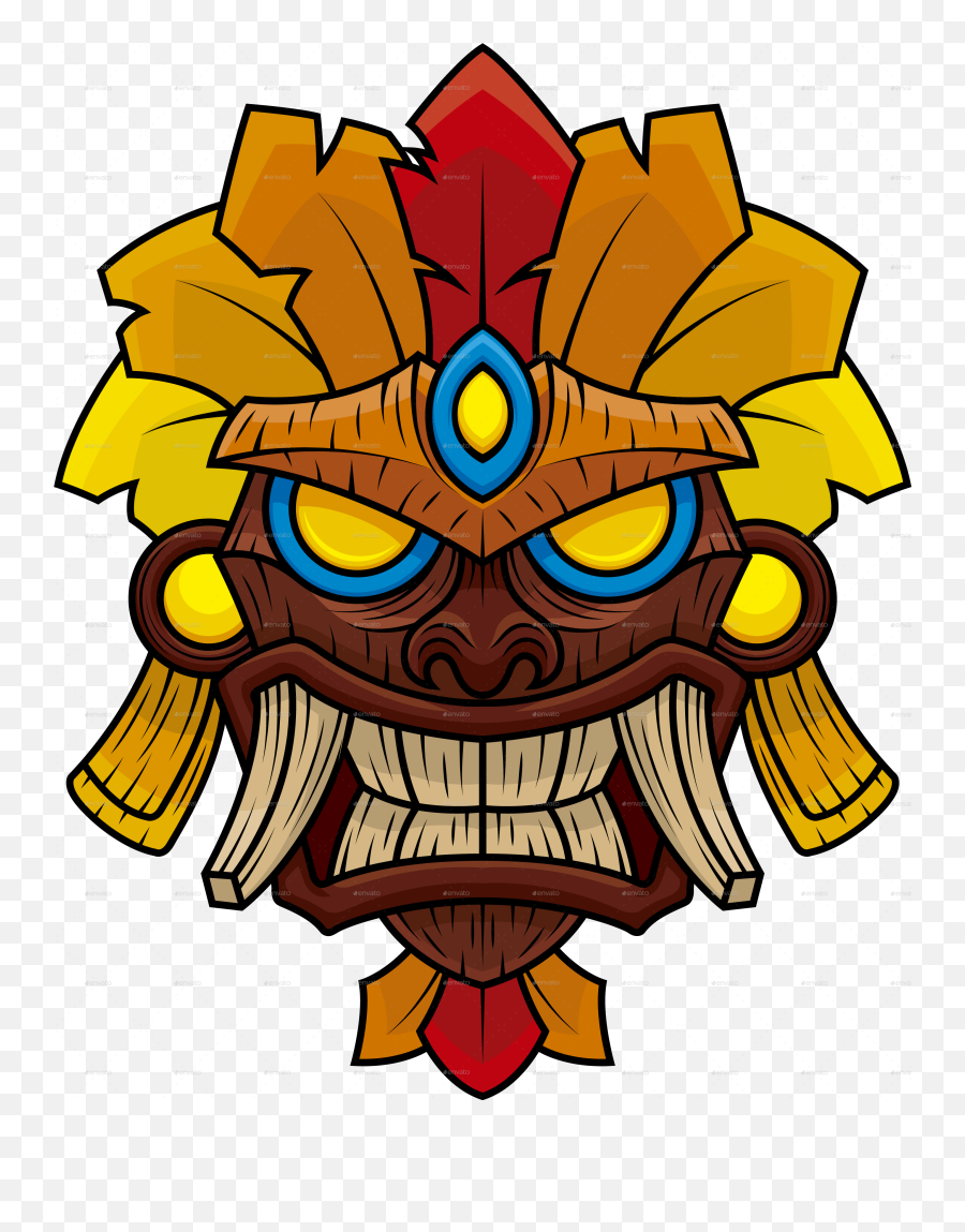 Tiki Mask 4 Clipart - Full Size Clipart 2528956 Pinclipart Cartoon Png,Oni Mask Png