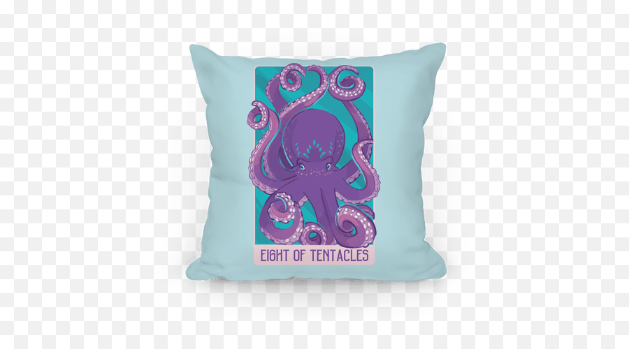 Eight Of Tentacles Pillows Lookhuman - Common Octopus Png,Tentacles Transparent