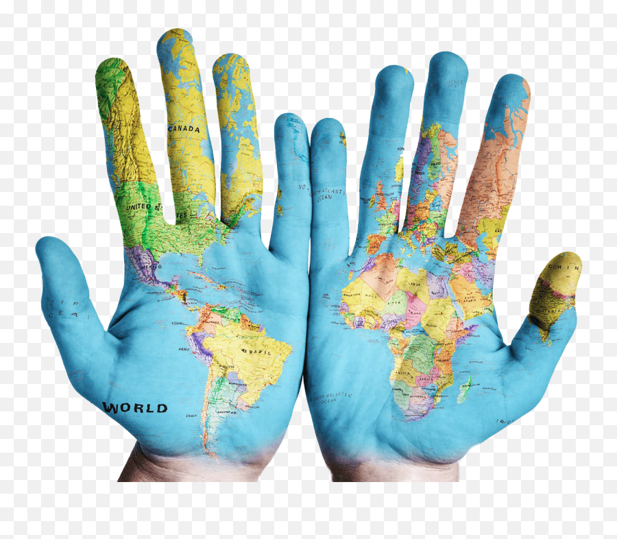 World Map Hands Png Background Transparent