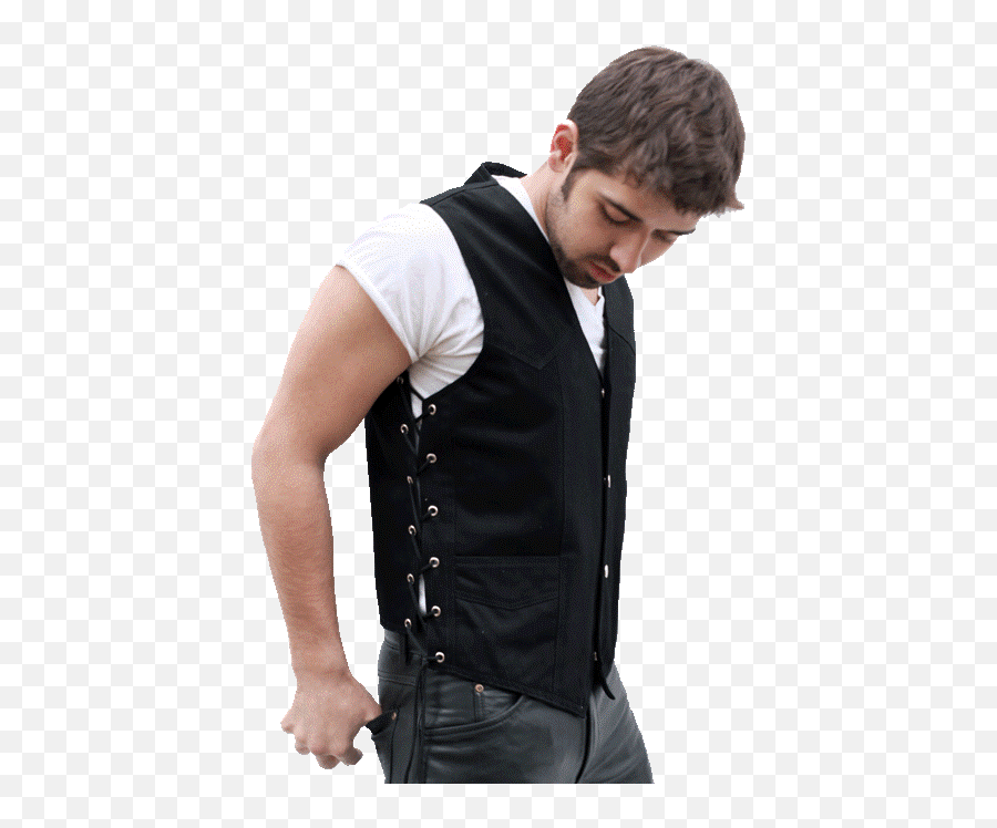 Studded Leather Jacket - Men Denem Motorcycle Vest Png,Icon Denim Motorcycle Jacket