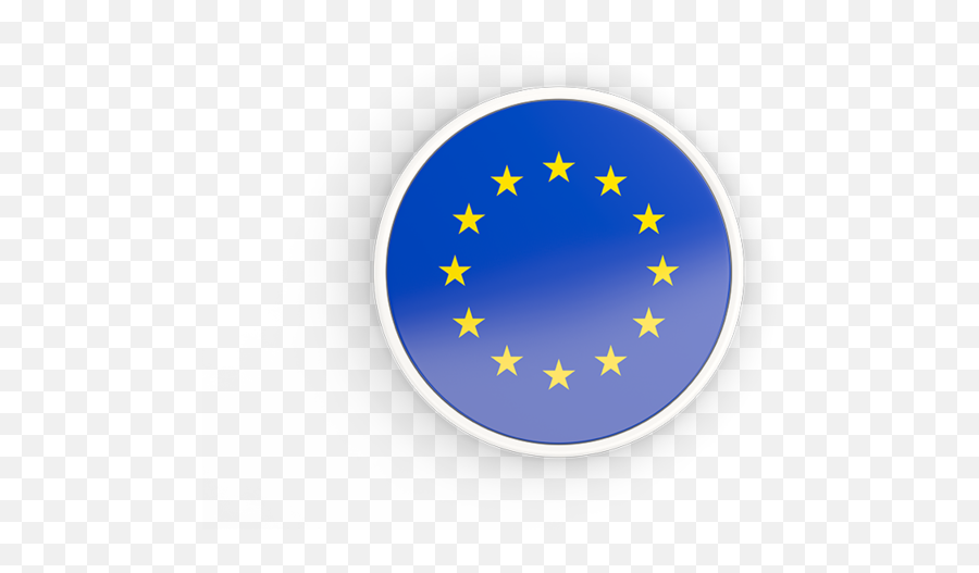Round Icon With White Frame - Round Europe Flag Icon Png,Eu Icon