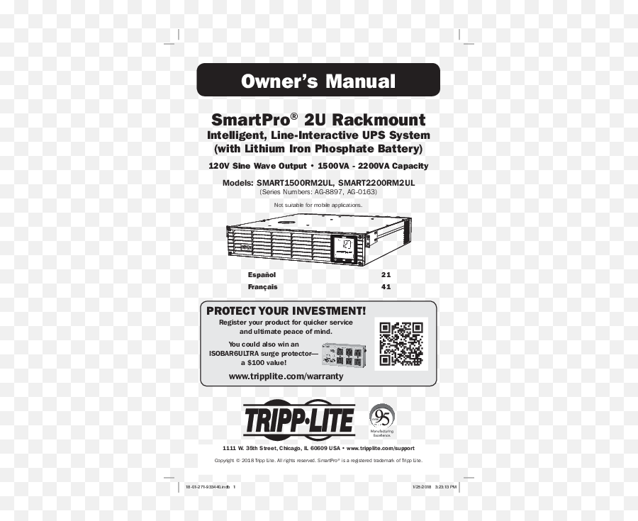 Tripp Lite Smartpro 2u Rackmount Owneru0027s Manual - Manuals Language Png,Ups Icon File