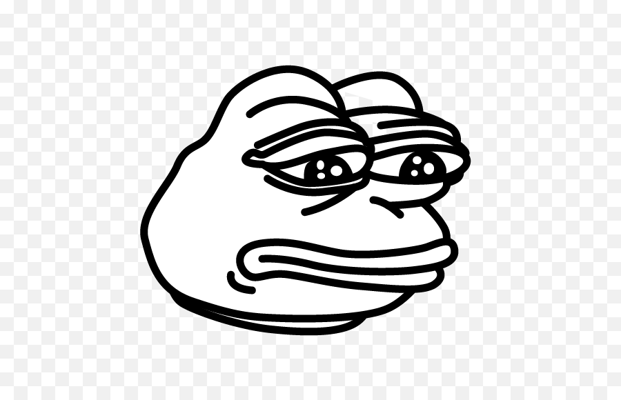 White Sad Pepe Transparent Png - Black And White Meme Pepe,Pepe Frog Png