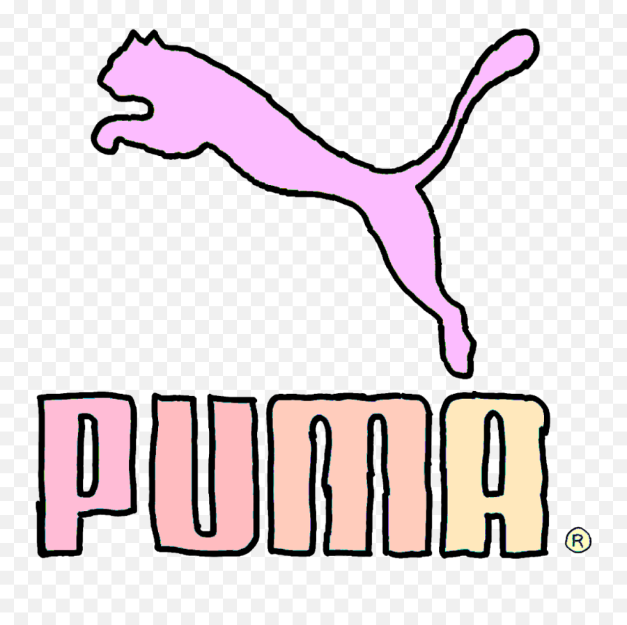 Puma Logo Bunt Rainbow Drawed Gemalt - Clip Art Png,Puma Logo Png
