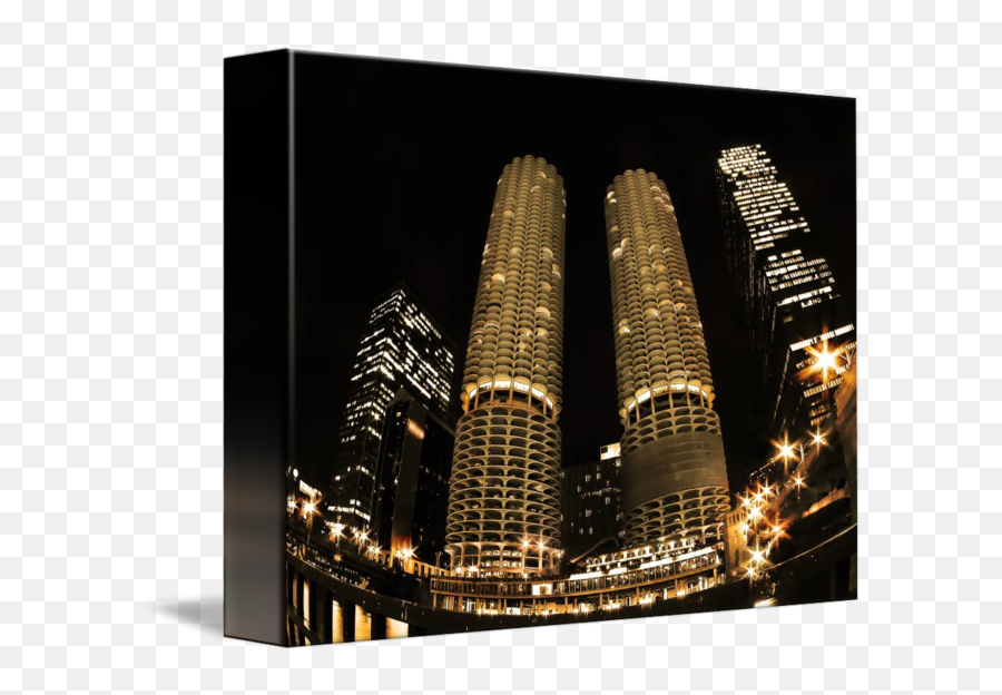 Marina City Night By F J Sochacki Jr - Chicago Riverwalk Png,Footjoy Icon Antique Tan