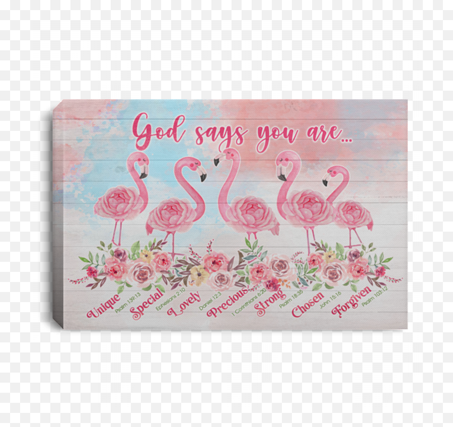 God Says You Are Unique Special Flamingo Framed Canvas Print - Unframed Poster Girly Png,Pink Flamingo Icon