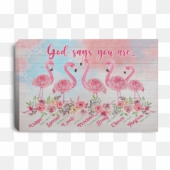 God Says You Are Unique Special Flamingo Framed Canvas Print - Unframed Poster Girly Png,Pink Flamingo Icon