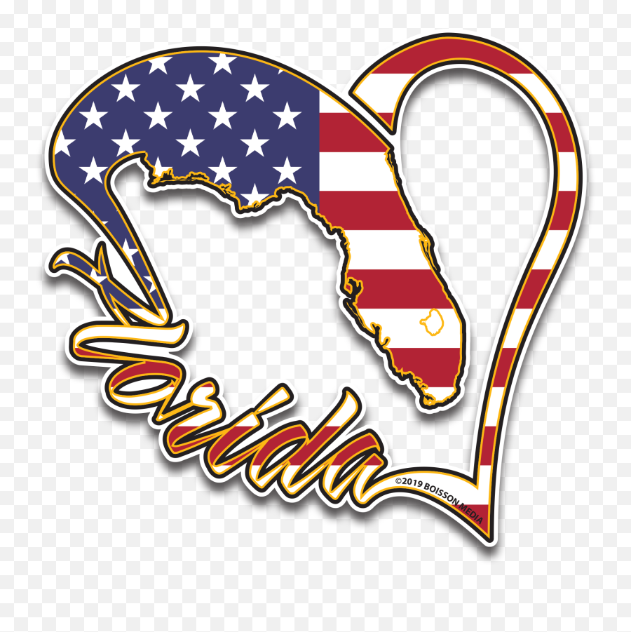 Love Florida - American Flag Sticker De Puerto Rico Png,American Flag Logo
