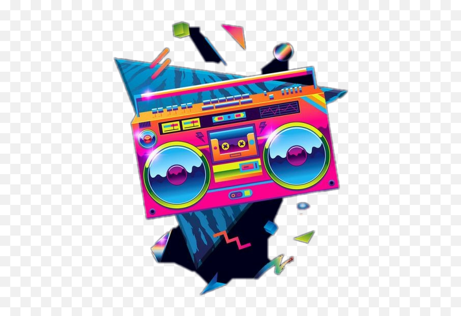 Download Hd Freestickers 90s Retro Boombox - Vaporwave Boombox Png,90s Png