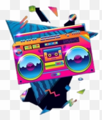 Download Hd Freestickers 90s Retro Boombox - Vaporwave Boombox Png,90s Png