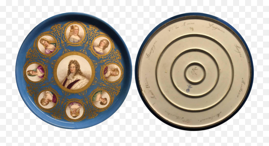 Important French 19th Century Sevres Round Plaque With Royal Portraits - Circle Png,Flying Bullet Png