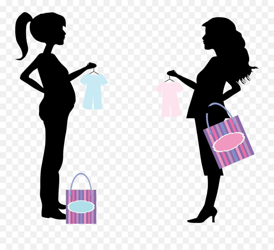 Pregnancy Woman Silhouette Clip Art - Teen Png Download Pregnant Woman Shopping Clipart,Teen Png