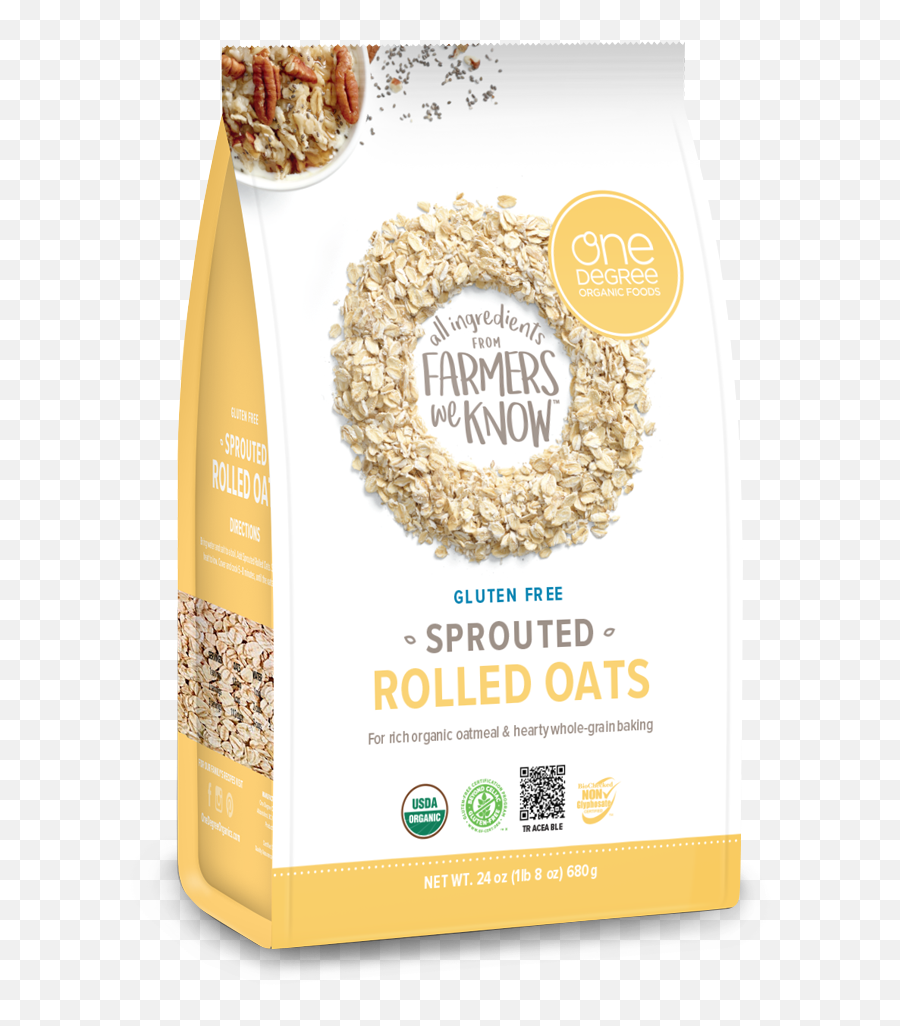 Organic Sprouted Rolled Oats - One Degree Organics One Degree Oats Costco Png,Oats Png