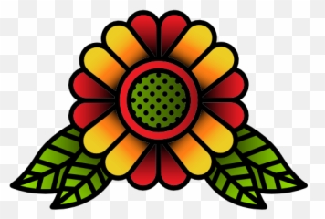 Hipster Old School Nature Vintage Flower Tattoo Icon - Tattoo Png