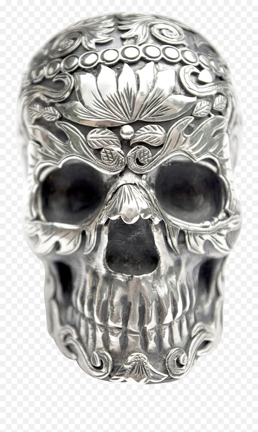 Download Hd A Vintage Mexican Silver - Skull Png,Calavera Png