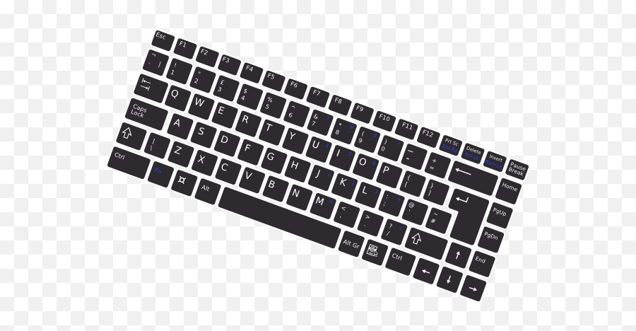 Rotated Simple Keyboard Clip Art - Vector Clip Computer Keyboard Vector Art Png,Keyboard Png