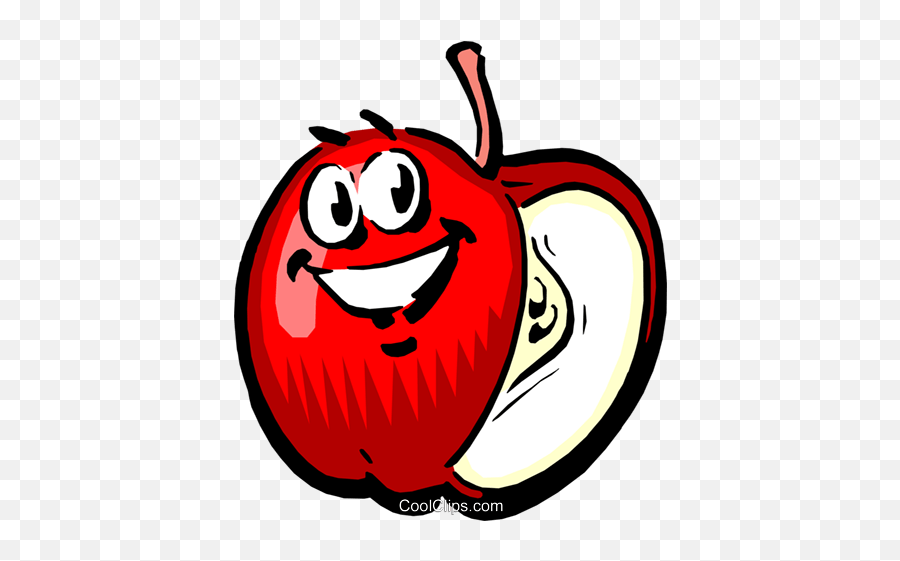 Cartoon Apple Royalty Free Vector Clip Art Illustration - Cartoon Apples Png,Cartoon Apple Png