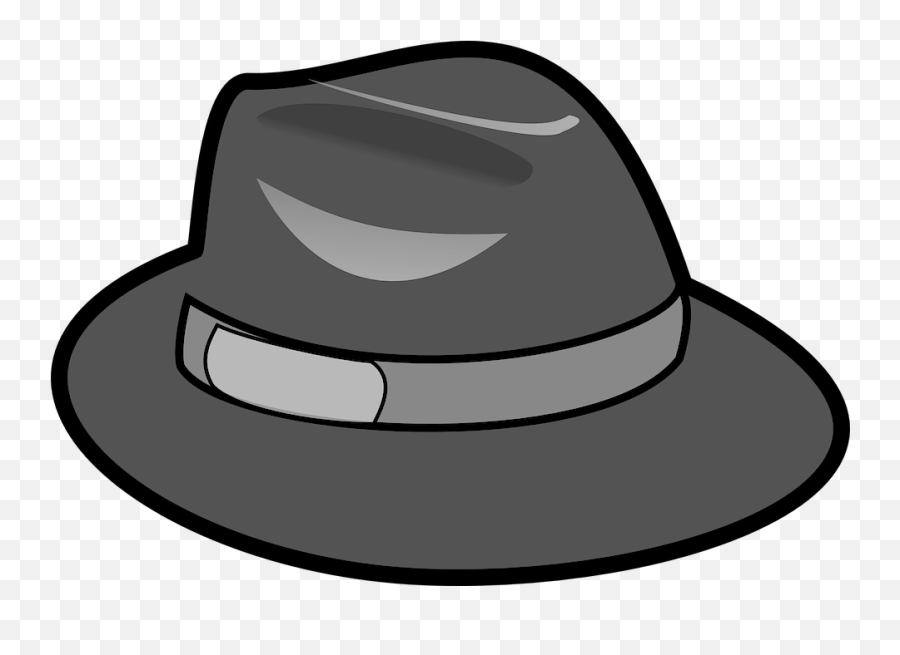 Hat Black Fedora - Clip Art Black Hat Png,Gangster Hat Png