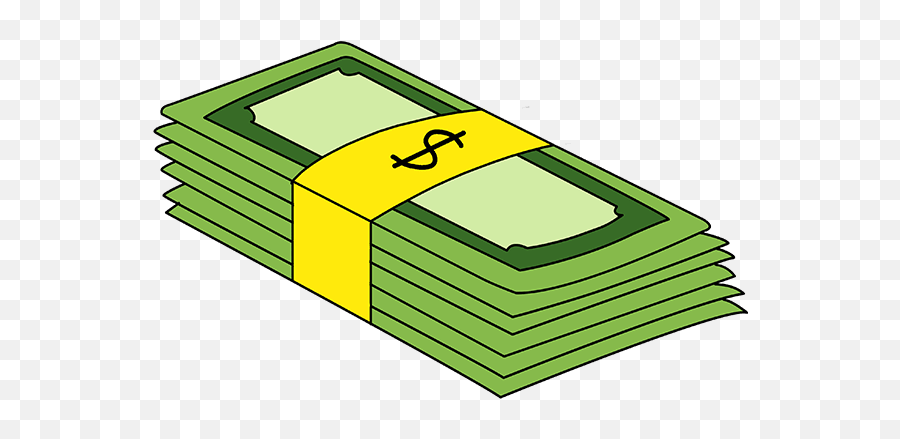 How To Draw A Stack Of Money - Really Easy Drawing Tutorial Draw A Stack Of Money Png,Money Stack Png