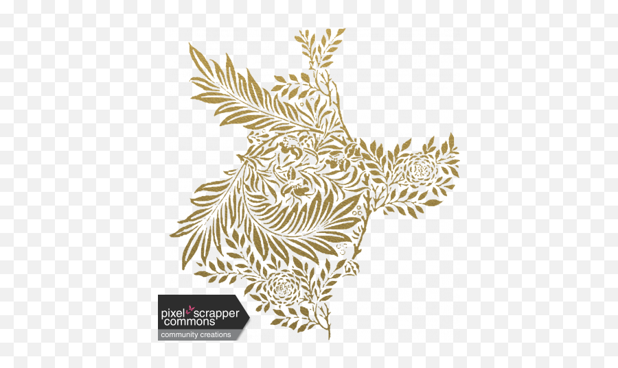Gold Flower Overlay Or Sticker Graphic By Kelly Wardlow - William Morris Png,Gold Overlay Png