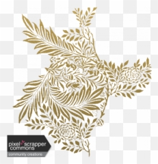 Gold Flower Overlay Or Sticker Graphic By Kelly Wardlow - William Morris png