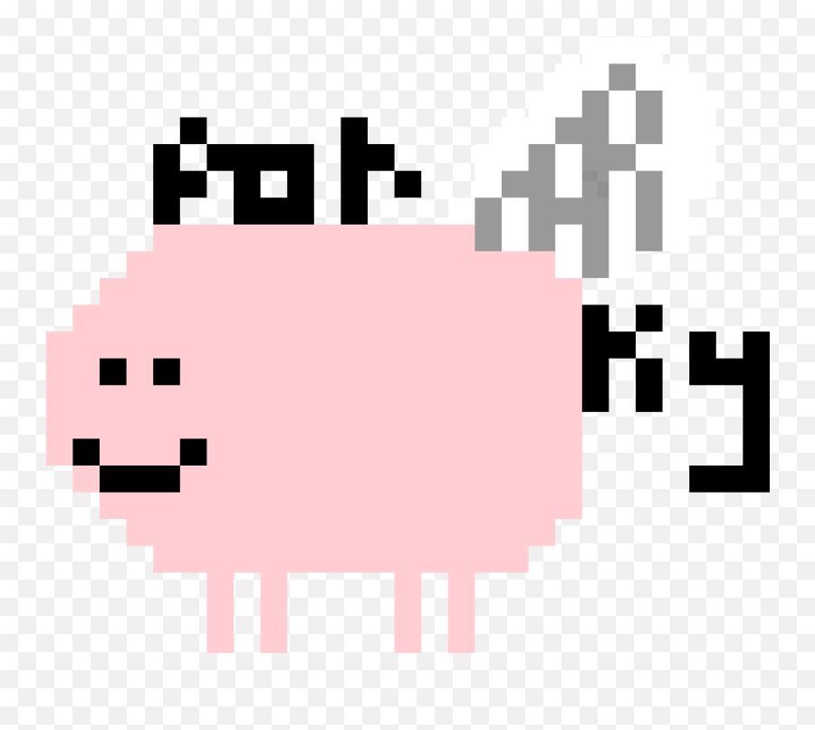 Pixilart - Porky The Flying Pig By Anonymous Gollum Pixel Art Png,Porky Pig Png