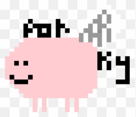 Pixilart - Porky The Flying Pig By Anonymous Gollum Pixel Art Png,Porky Pig Png