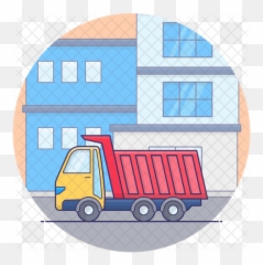 Trailer Icon Of Colored Outline Style - Commercial Vehicle Png,Trailer Png