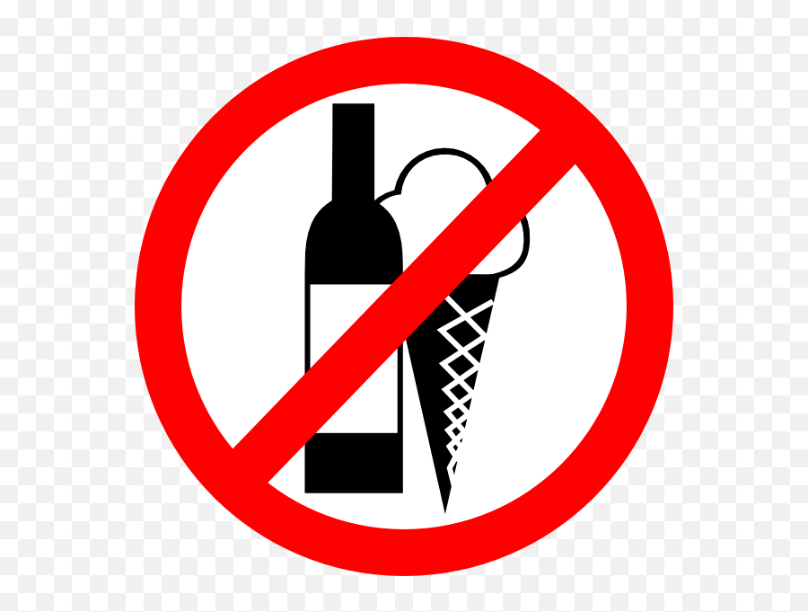 Sign No Drinks Ice Cream Clip Art - Vector No Walking Sign Clipart Png,Red No Sign Transparent
