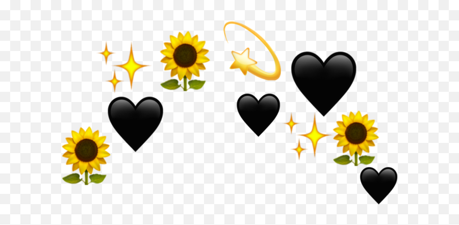 Download Yellow Heart Emoji Png U0026 Gif Base - Black And Yellow Heart Emoji,Heart Crown Transparent