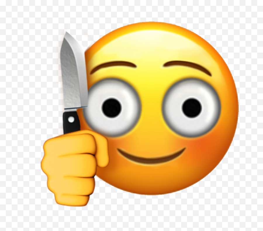 Emoji Customemoji Knife Psycho Sticker By Miaa - Smile Emoji With Knife Png,Knife Emoji Transparent