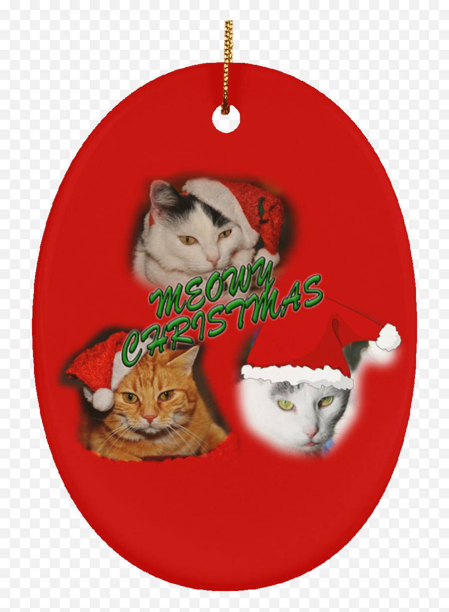 Xmas Ornaments Png - Meowy Christmas Cats Tree Ornaments Domestic Cat,Red Christmas Ornaments Png